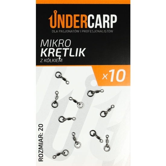 UnderCarp Mikro krętlik karpiowy z kółkiem 10 szt