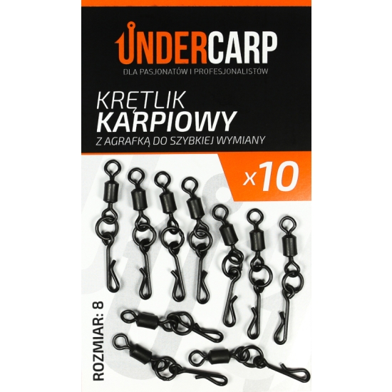 UnderCarp Krętlik karpiowy z agrafką do szybkiej wymiany / 10szt.