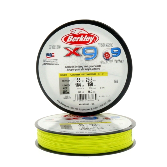 BERKLEY plecionka X9 - 9-SPLOTOWE 150m 0,17mm fluo