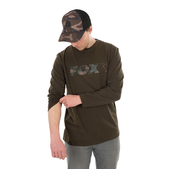 FOX Long Sleeve Khaki/Camo T-Shirt rozm. L