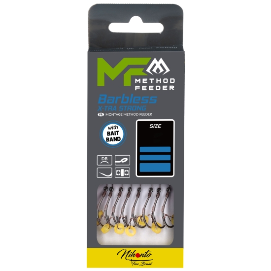 Mikado gotowe przypony MF - Z GUMKĄ - hak bez zadziora nr 8