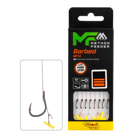 Mikado przypon MF14 z push stopem hak z zadziorem