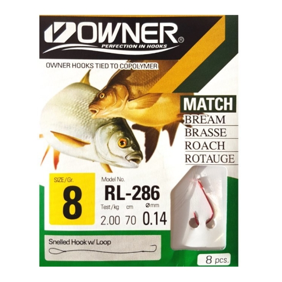 OWNER przypon MATCH RL-286 #8 - 70cm, 8 sztuk