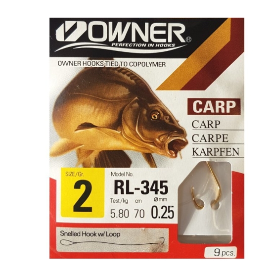 OWNER przypon CARP RL-345 #6 - 70cm, 9 sztuk