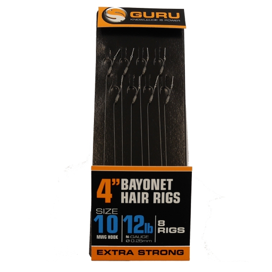 GURU przypon BAYONET HAIR RIGS 4" (0.22/r 12)
