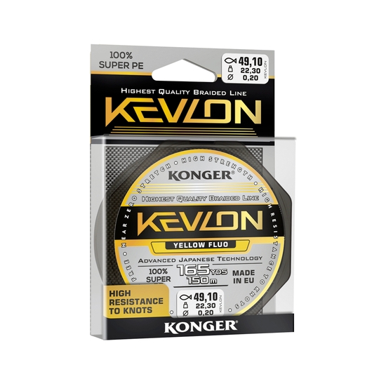 KONGER plecionka Kevlon Yellow Fluo X4 0,18/150m