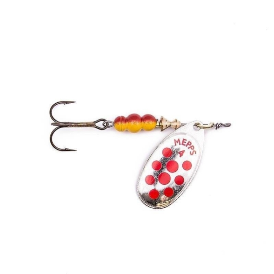 Mepps AGLIA DECOREES srebrna / czerwone kropk